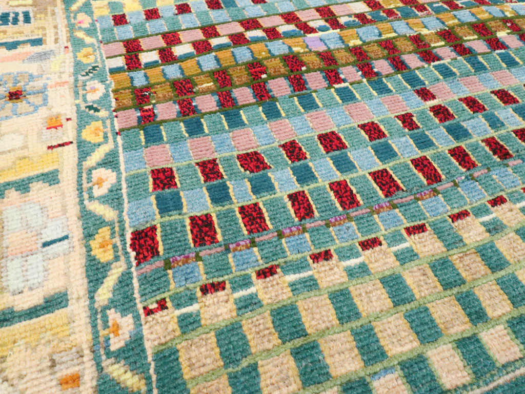 Vintage Persian Modern Style Hamadan Throw Rug, No.27451 - Galerie Shabab