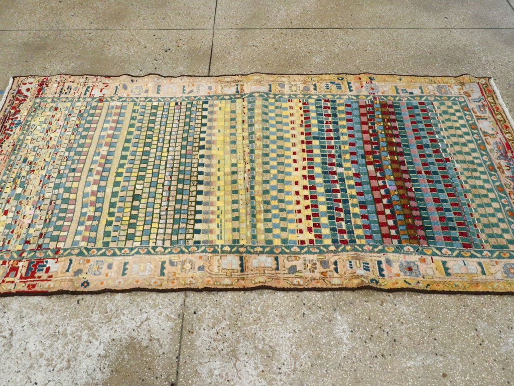 Vintage Persian Modern Style Hamadan Throw Rug, No.27451 - Galerie Shabab
