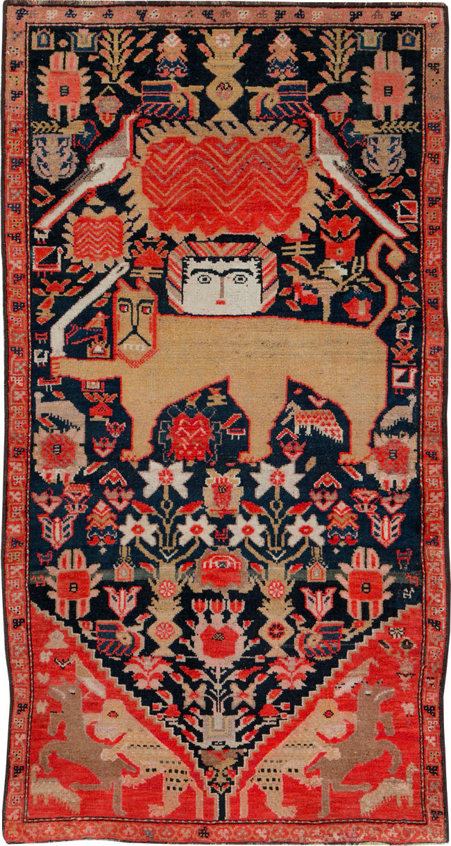 Antique Persian Kurdish Pictorial Rug, No.27470 - Galerie Shabab