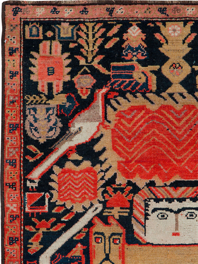 Antique Persian Kurdish Pictorial Rug, No.27470 - Galerie Shabab
