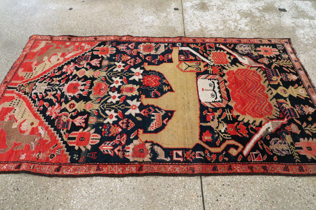 Antique Persian Kurdish Pictorial Rug, No.27470 - Galerie Shabab