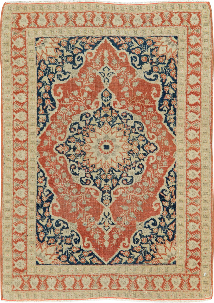 Antique Persian Tabriz Haji Jalili Throw Rug, No.27471 - Galerie Shabab