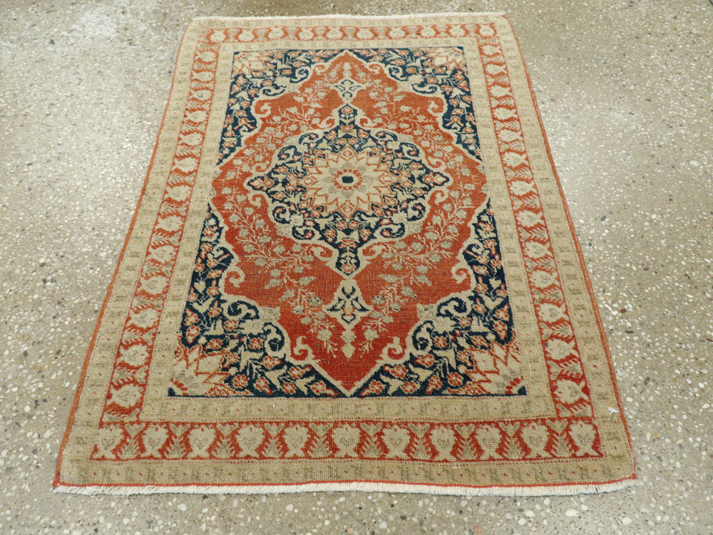 Antique Persian Tabriz Haji Jalili Throw Rug, No.27471 - Galerie Shabab