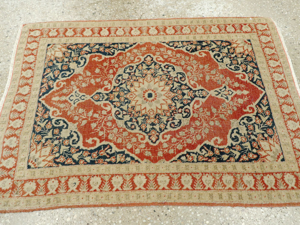 Antique Persian Tabriz Haji Jalili Throw Rug, No.27471 - Galerie Shabab