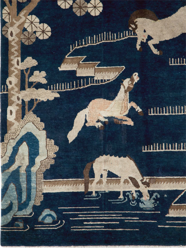 Vintage Chinese Pictorial Accent Rug, No.27477 - Galerie Shabab