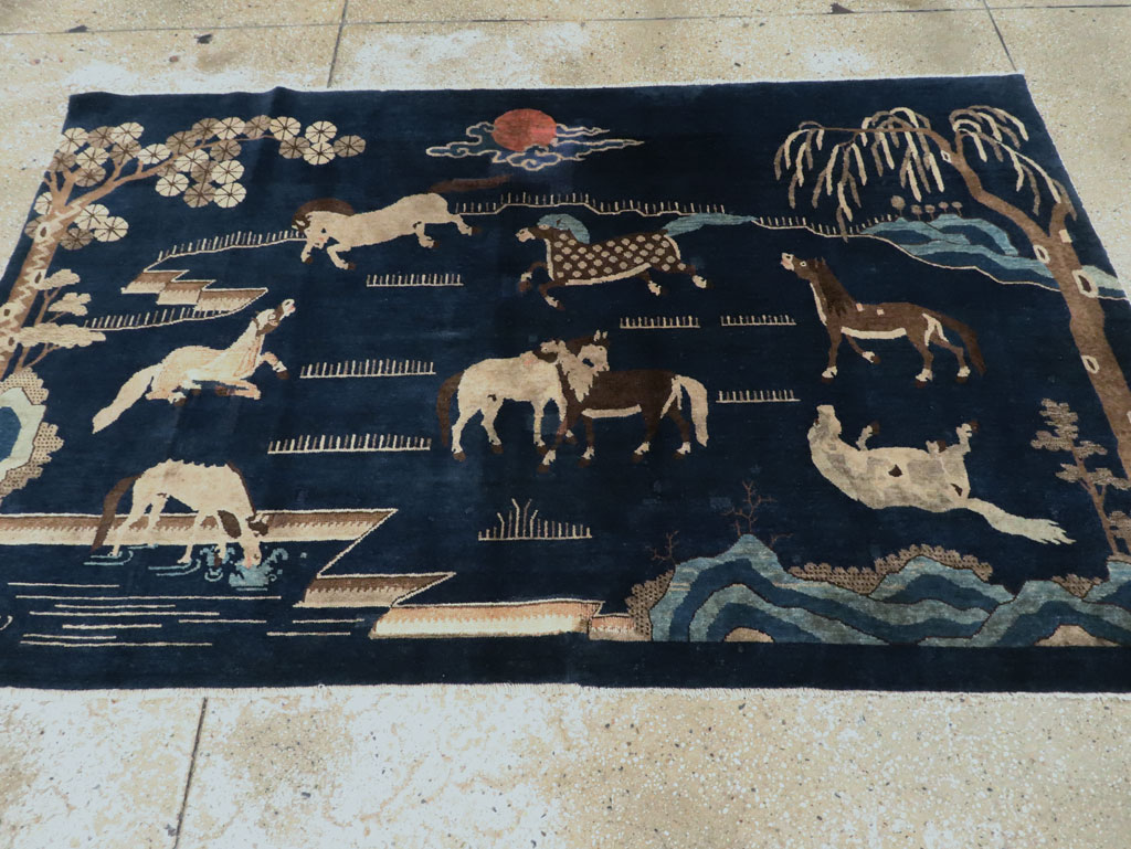 Vintage Chinese Pictorial Accent Rug, No.27477 - Galerie Shabab