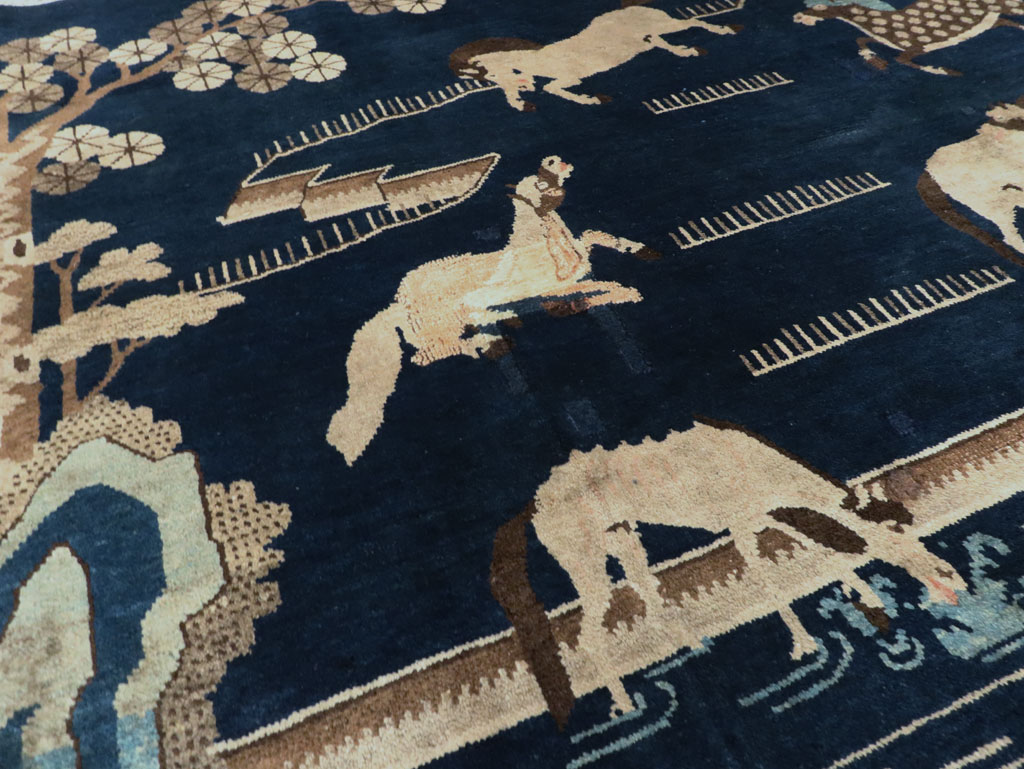 Vintage Chinese Pictorial Accent Rug, No.27477 - Galerie Shabab