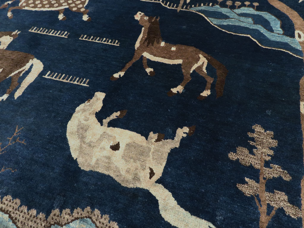 Vintage Chinese Pictorial Accent Rug, No.27477 - Galerie Shabab