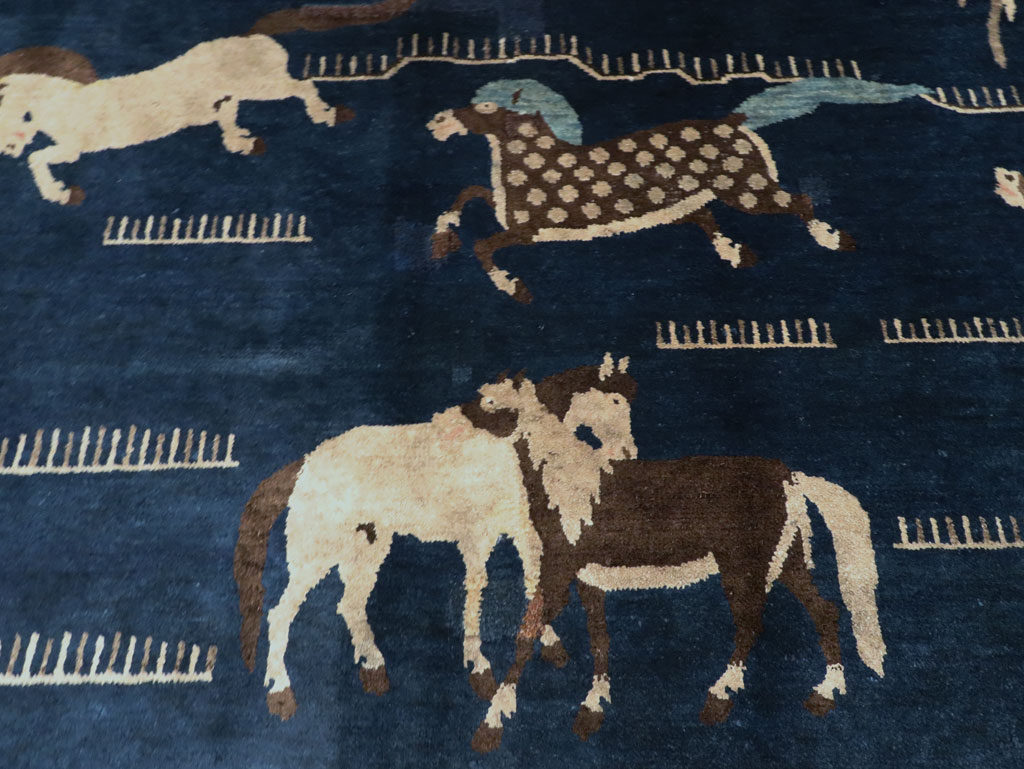 Vintage Chinese Pictorial Accent Rug, No.27477 - Galerie Shabab