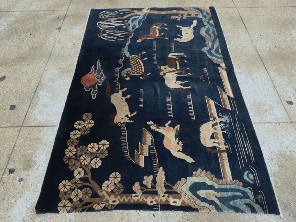 Vintage Chinese Pictorial Accent Rug, No.27477 - Galerie Shabab