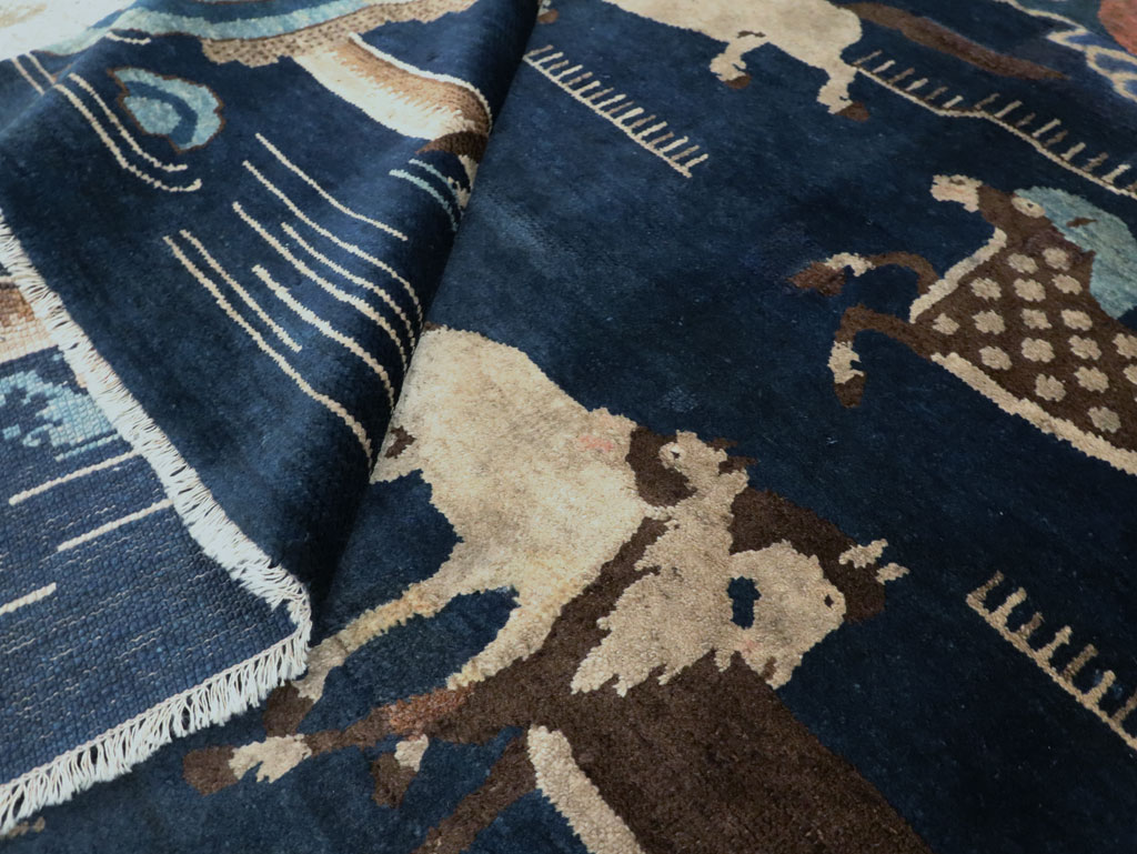 Vintage Chinese Pictorial Accent Rug, No.27477 - Galerie Shabab