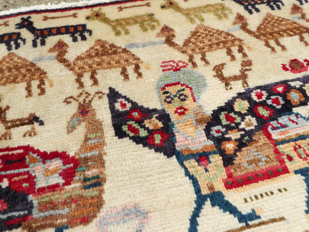 Vintage Persian Baluch Pictorial Rug (Pair: 1 of 2), No.27488 - Galerie Shabab