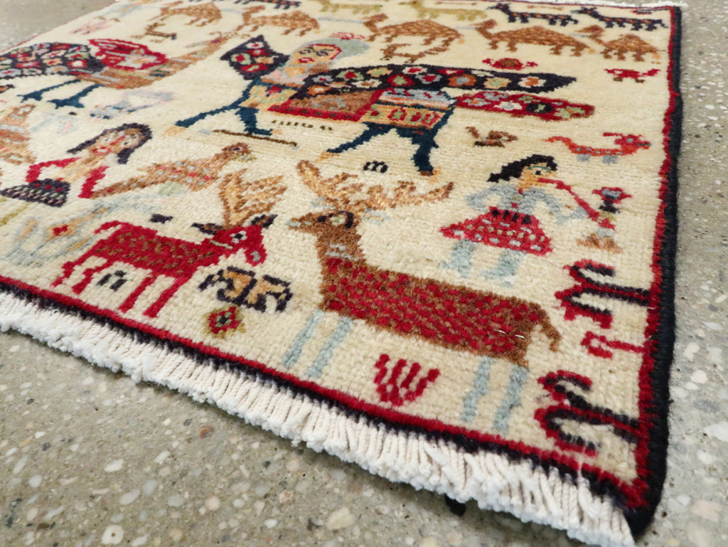 Vintage Persian Baluch Pictorial Rug (Pair: 1 of 2), No.27488 - Galerie Shabab