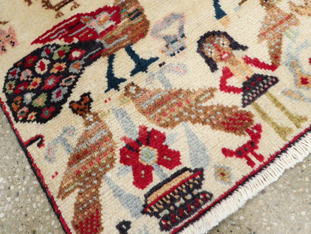 Vintage Persian Baluch Pictorial Rug (Pair: 1 of 2), No.27488 - Galerie Shabab