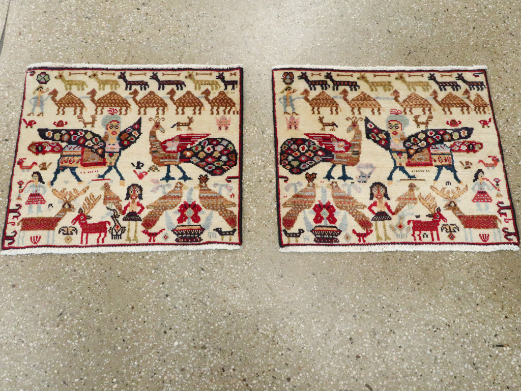 Vintage Persian Baluch Pictorial Rug (Pair: 1 of 2), No.27488 - Galerie Shabab