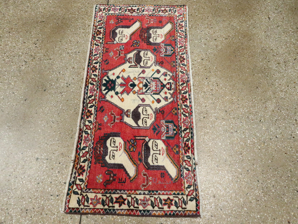 Vintage Persian Hamadan Pictorial Throw Rug (Pair: 2 of 2), No.27490 - Galerie Shabab
