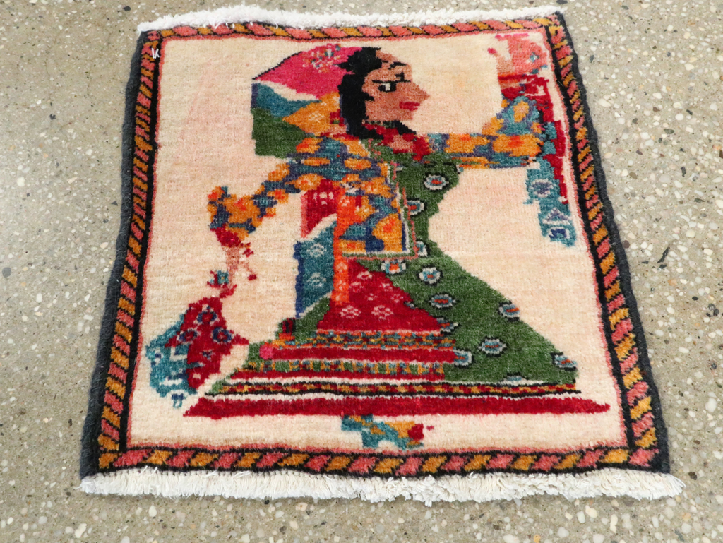 Vintage Persian Shiraz Pictorial Rug, No.27491 - Galerie Shabab