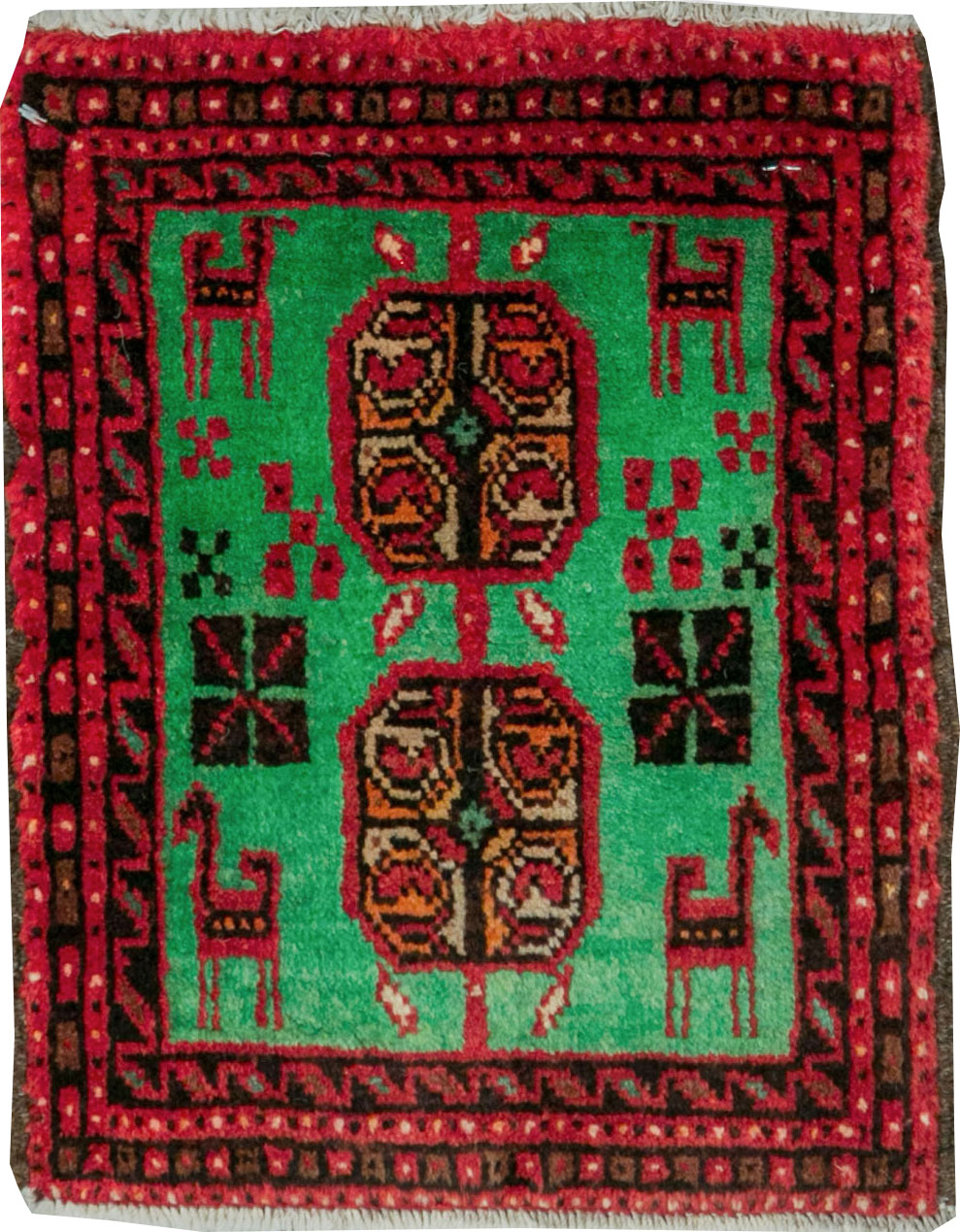 Vintage Persian Baluch Tribal Throw Rug (Pair: 2 of 4), No.27493 - Galerie Shabab