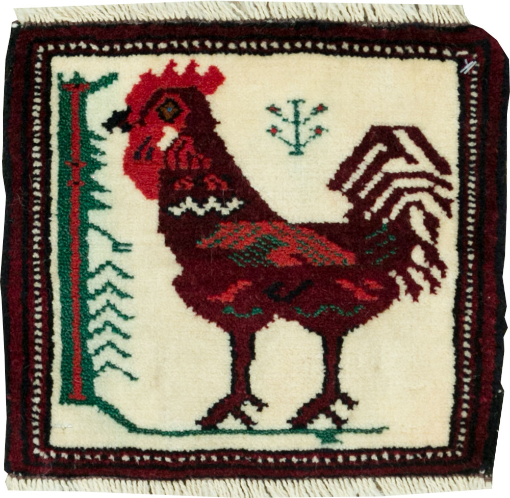 Vintage Persian Pictorial Baluch Rug (Pair: 1 of 2), No.27496 - Galerie Shabab