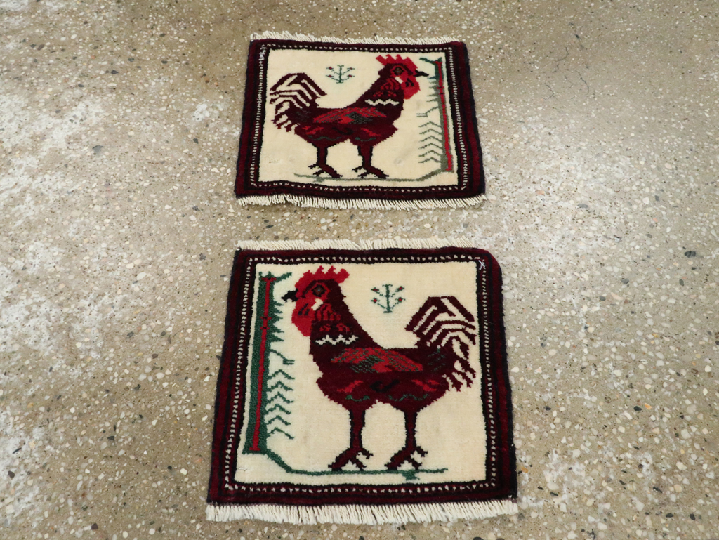 Vintage Persian Pictorial Baluch Rug (Pair: 1 of 2), No.27496 - Galerie Shabab