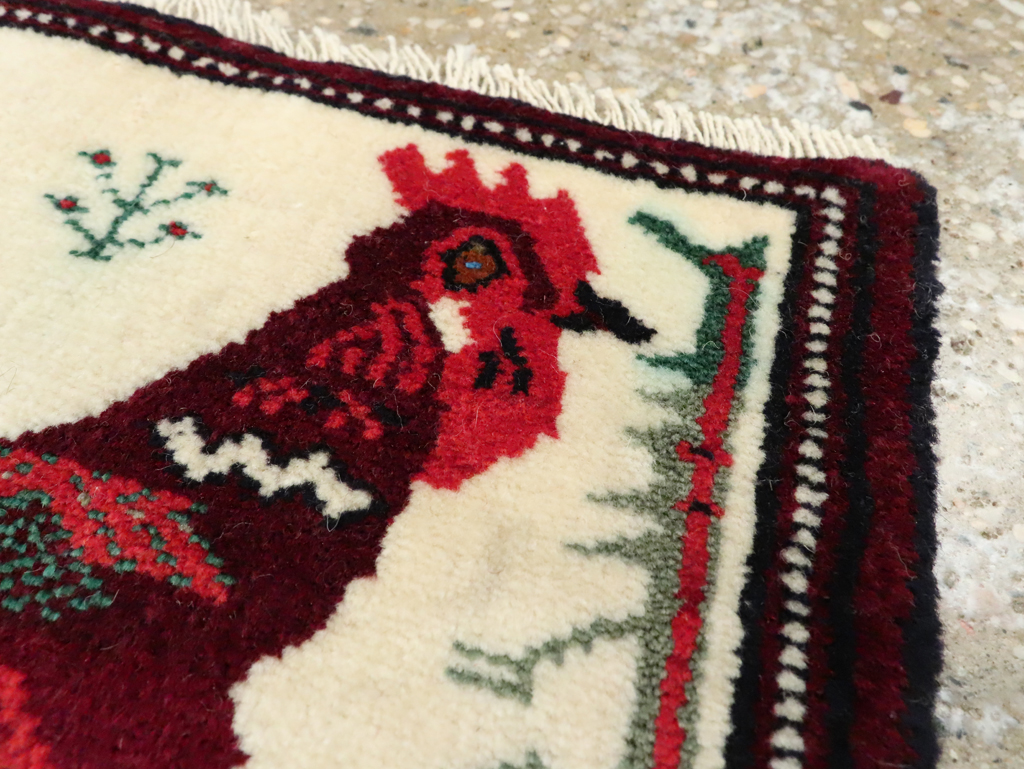 Vintage Persian Pictorial Baluch Rug (Pair: 2 of 2), No.27497 - Galerie Shabab