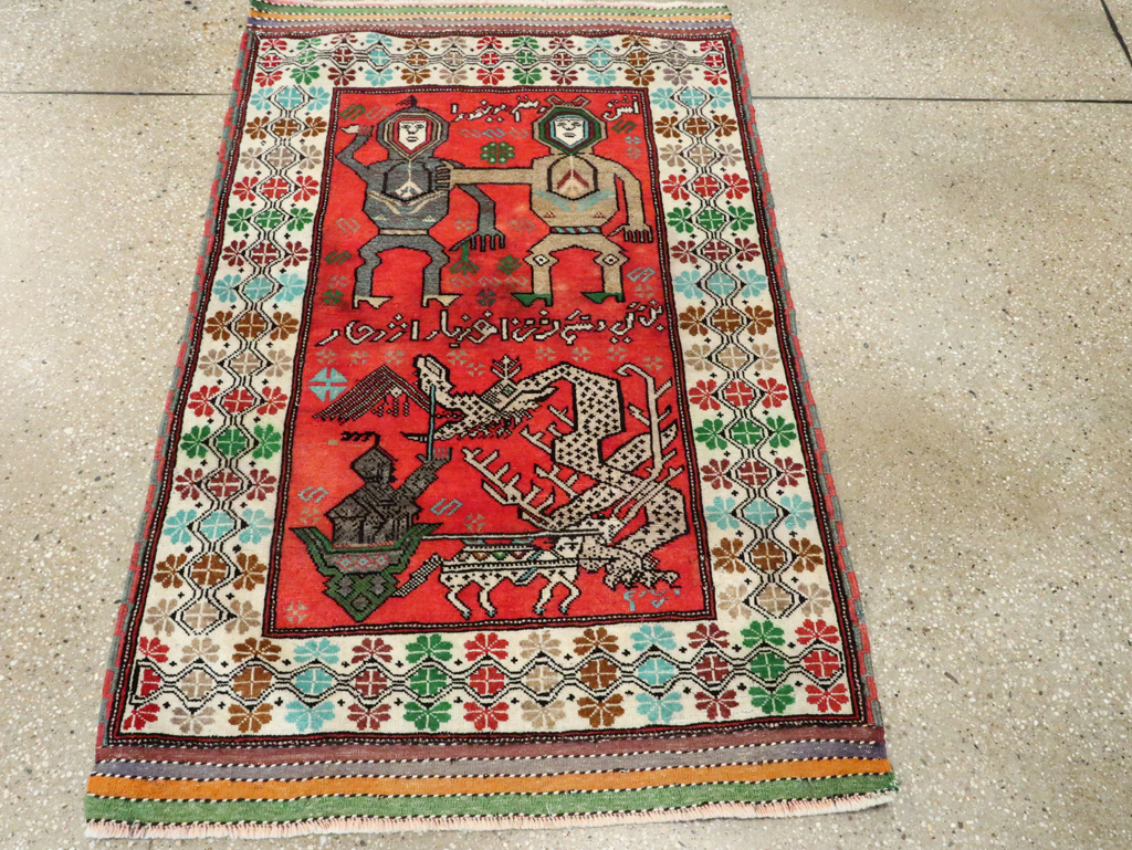 Tribal Persian Baluchi Pictorial Rug, No.27499 - Galerie Shabab
