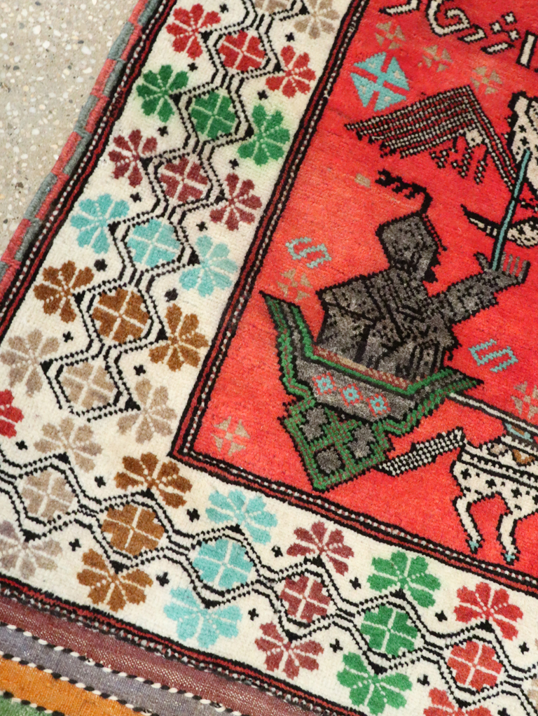 Tribal Persian Baluchi Pictorial Rug, No.27499 - Galerie Shabab