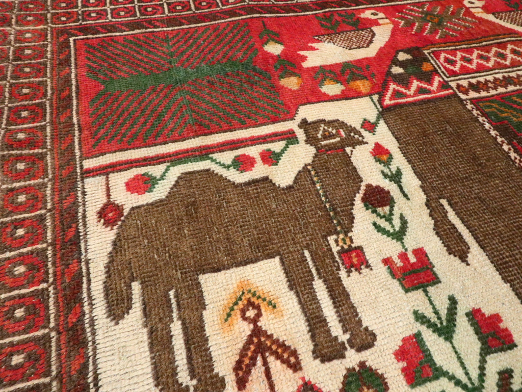 Vintage Persian Pictorial Baluch Rug, No.27500 - Galerie Shabab