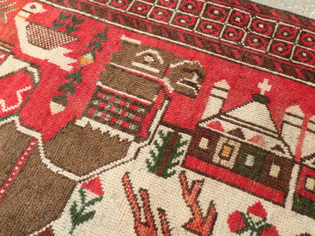 Vintage Persian Pictorial Baluch Rug, No.27500 - Galerie Shabab