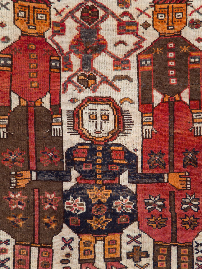 Vintage  Persian Bakhtiari Pictorial Carpet, No.27502 - Galerie Shabab