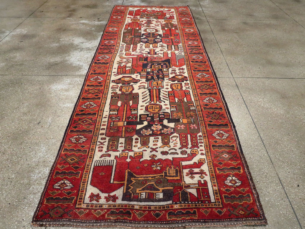 Vintage  Persian Bakhtiari Pictorial Carpet, No.27502 - Galerie Shabab
