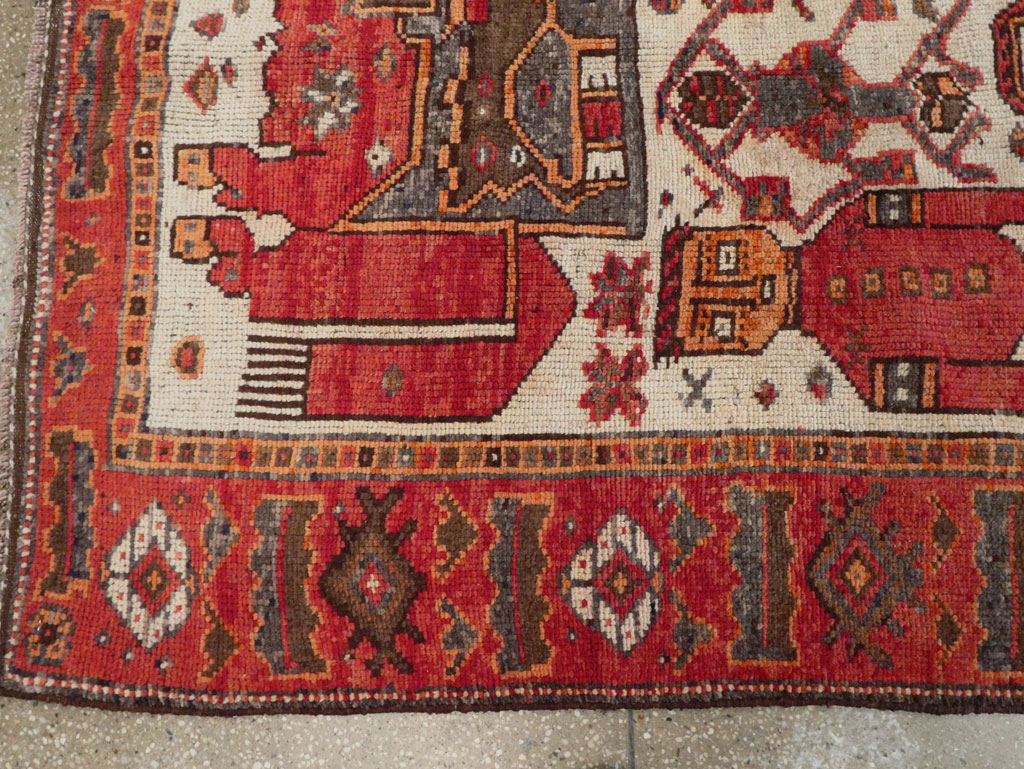 Vintage  Persian Bakhtiari Pictorial Carpet, No.27502 - Galerie Shabab