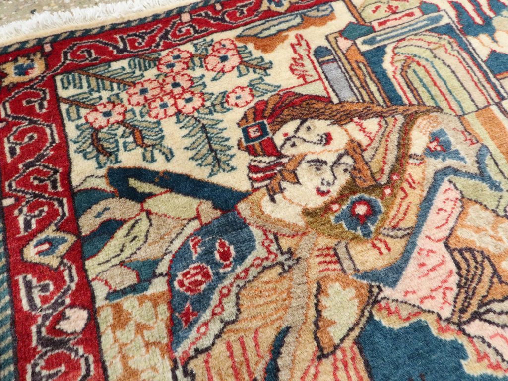 Vintage Persian Tabriz Pictorial Rug (Pair: 1 of 2), No.27505 - Galerie Shabab