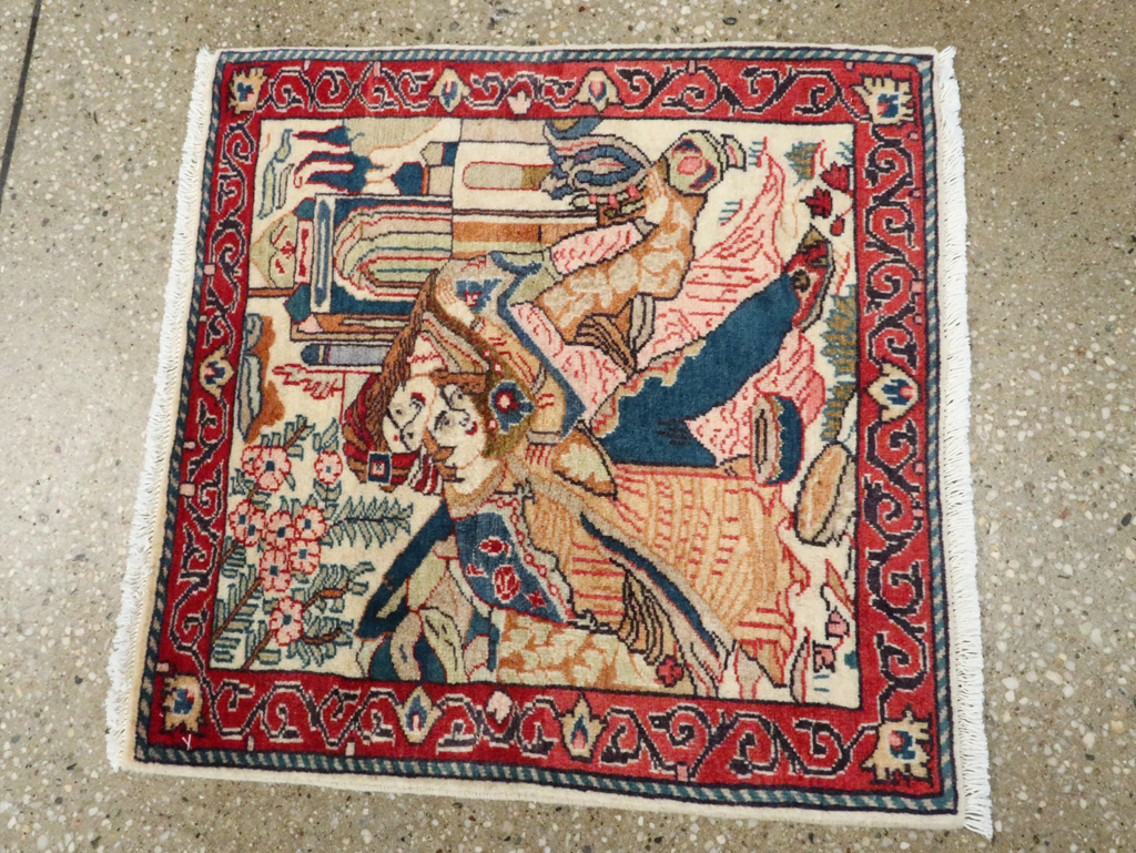 Vintage Persian Tabriz Pictorial Rug (Pair: 1 of 2), No.27505 - Galerie Shabab