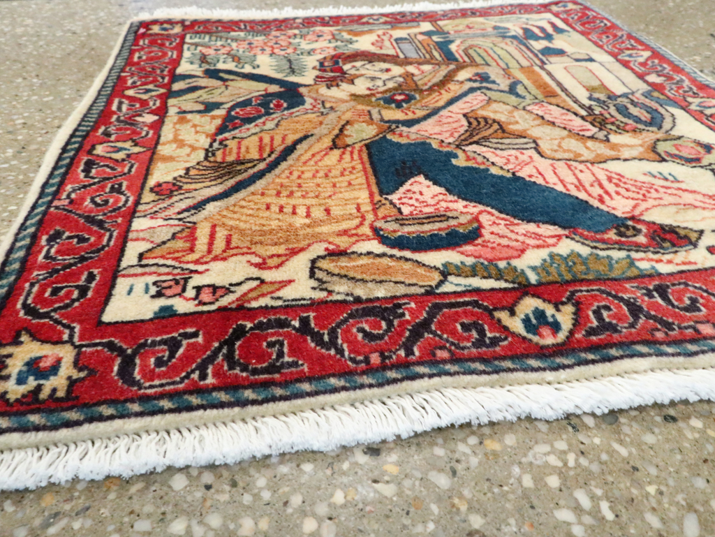 Vintage Persian Tabriz Pictorial Rug (Pair: 1 of 2), No.27505 - Galerie Shabab