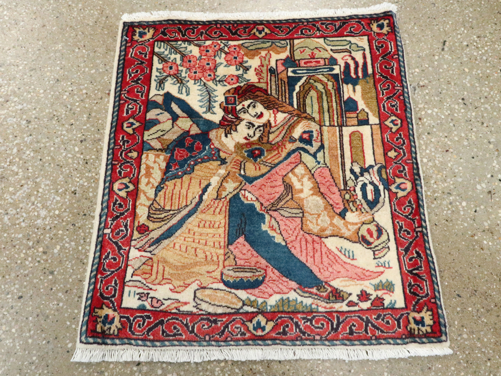 Vintage Persian Tabriz Pictorial Rug (Pair: 2 of 2), No.27506 - Galerie Shabab