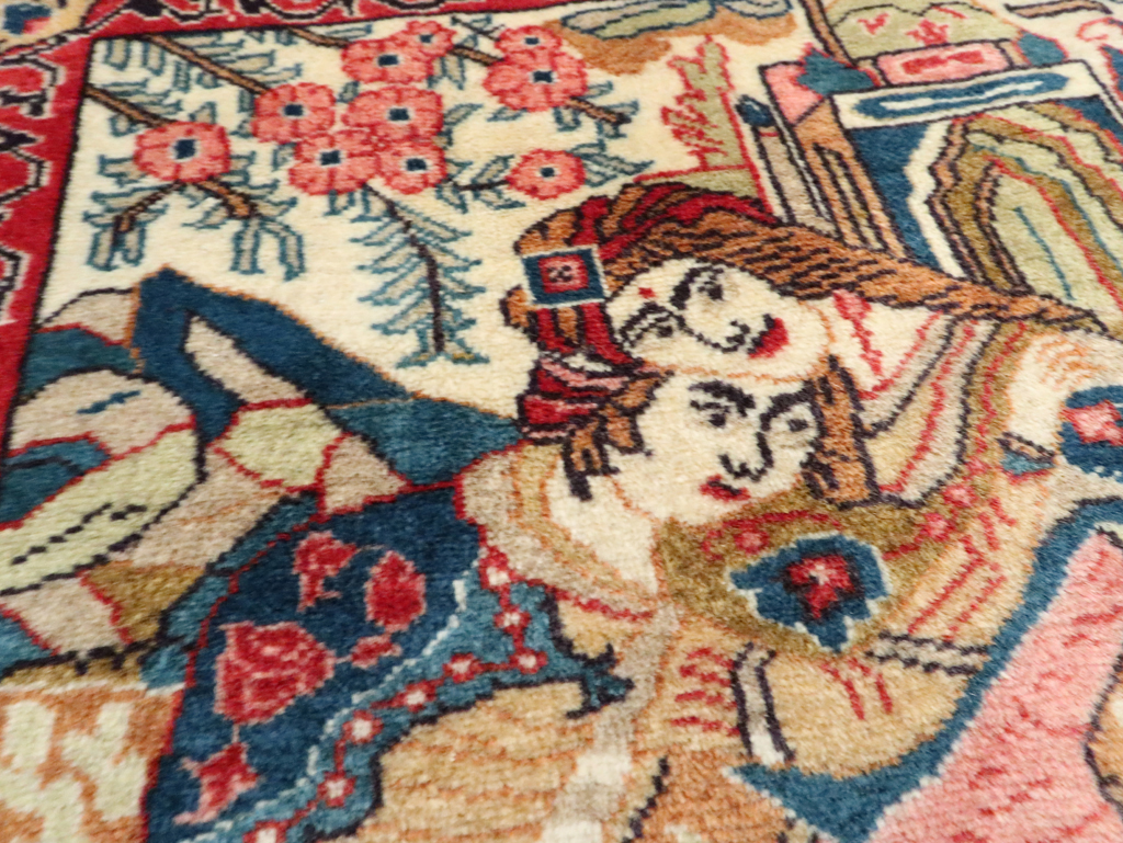 Vintage Persian Tabriz Pictorial Rug (Pair: 2 of 2), No.27506 - Galerie Shabab