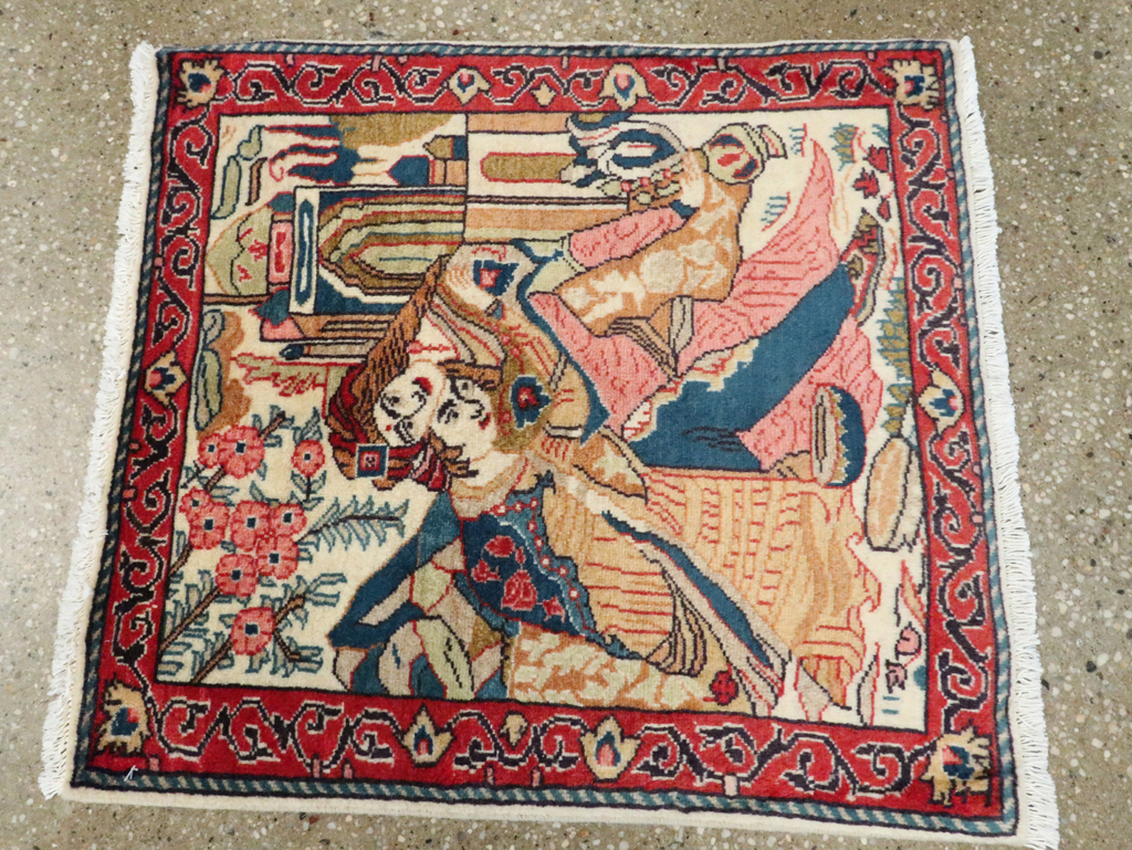 Vintage Persian Tabriz Pictorial Rug (Pair: 2 of 2), No.27506 - Galerie Shabab