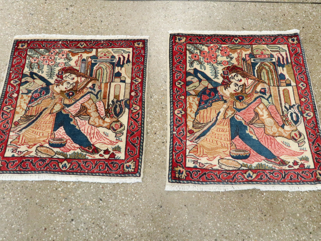 Vintage Persian Tabriz Pictorial Rug (Pair: 2 of 2), No.27506 - Galerie Shabab