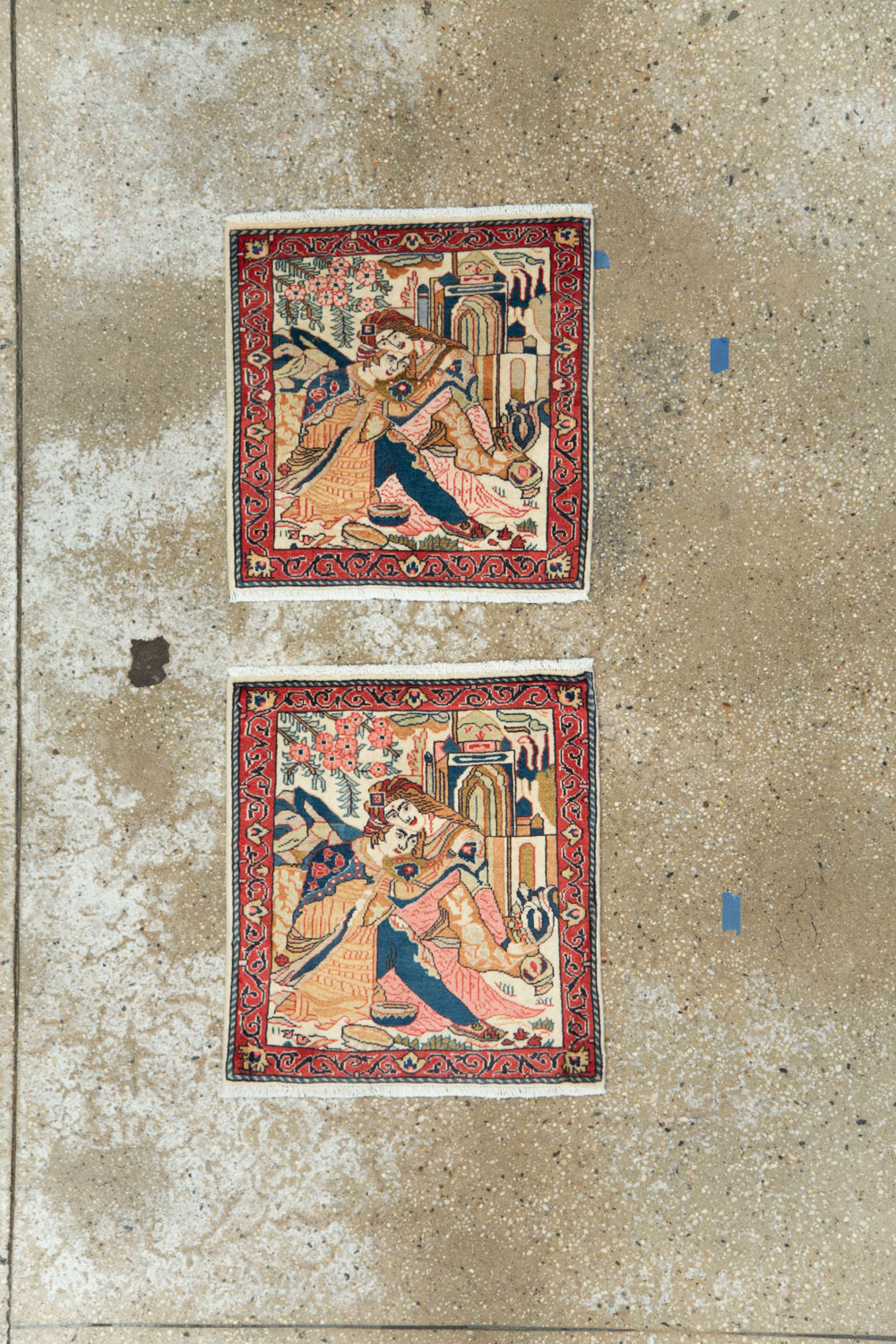 Vintage Persian Tabriz Pictorial Rug (Pair: 2 of 2), No.27506 - Galerie Shabab