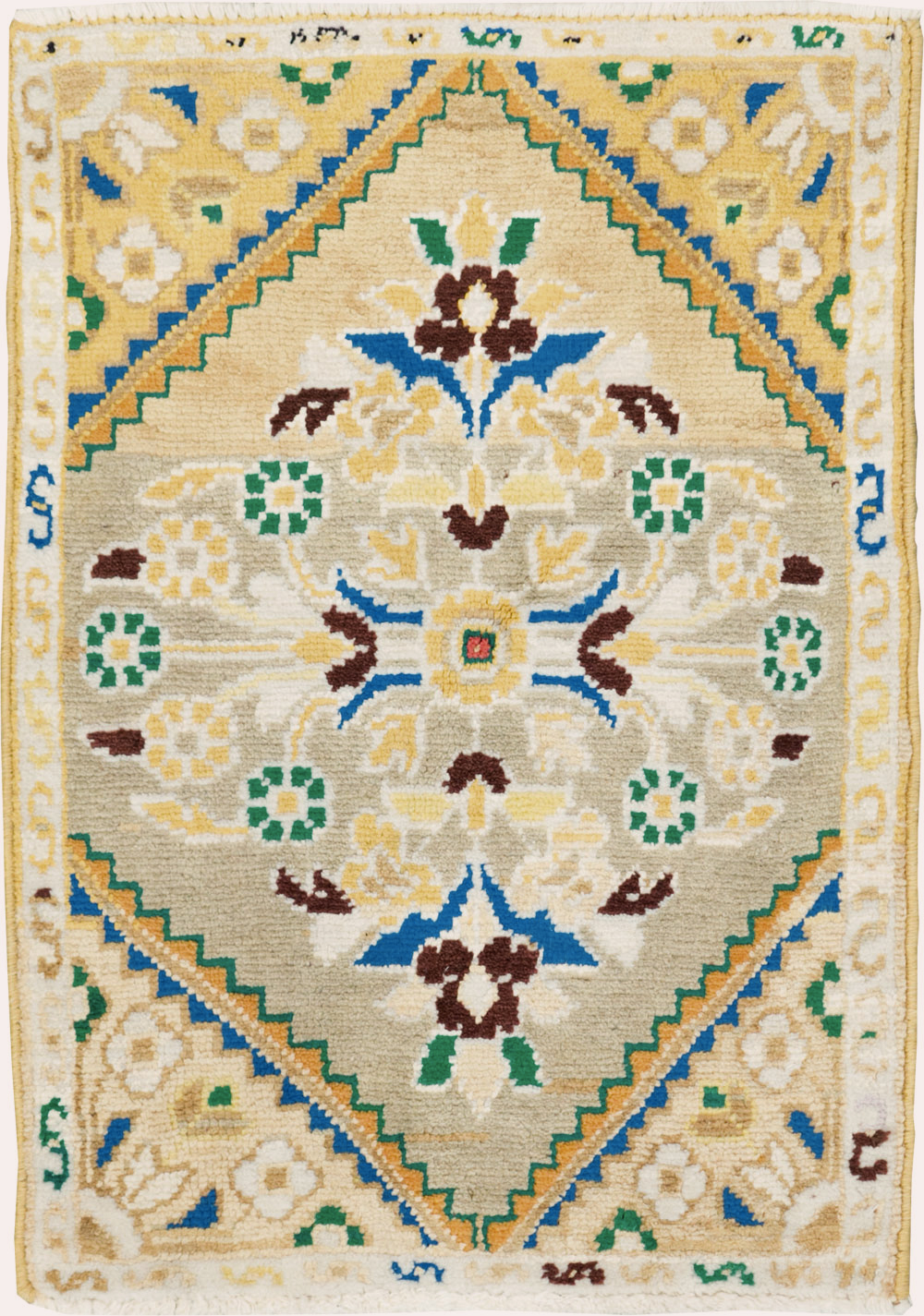 Vintage Persian Mahal Throw Rug (Pair: 1 of 2), No.27507 - Galerie Shabab