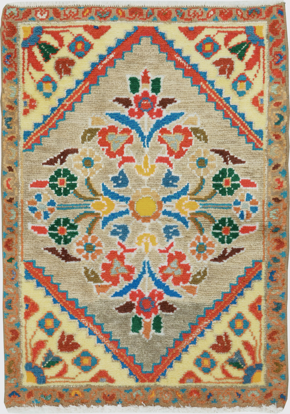 Vintage Persian Mahal Throw Rug (Pair: 1 of 2), No.27509 - Galerie Shabab