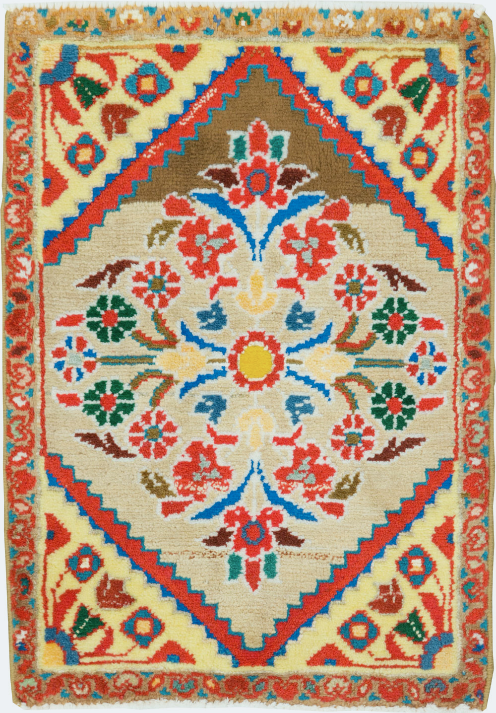 Vintage Persian Mahal Throw Rug (Pair: 2 of 2), No.27510 - Galerie Shabab