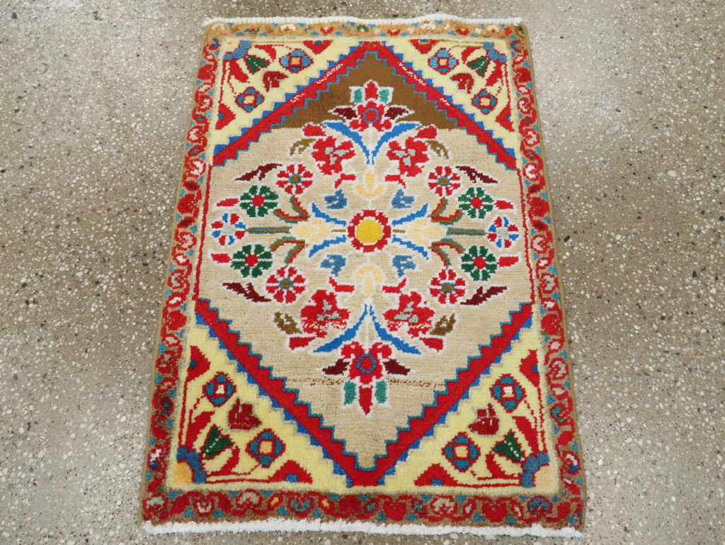 Vintage Persian Mahal Throw Rug (Pair: 2 of 2), No.27510 - Galerie Shabab