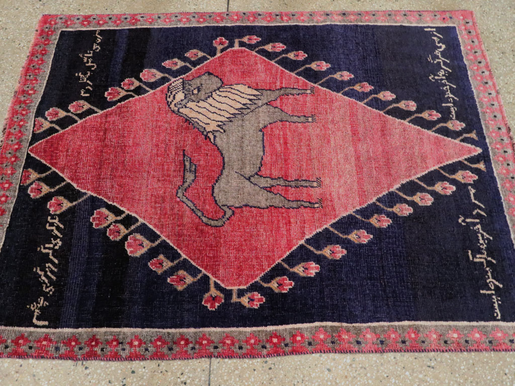 Vintage Kurdish Pictorial Rug, No.27521 - Galerie Shabab