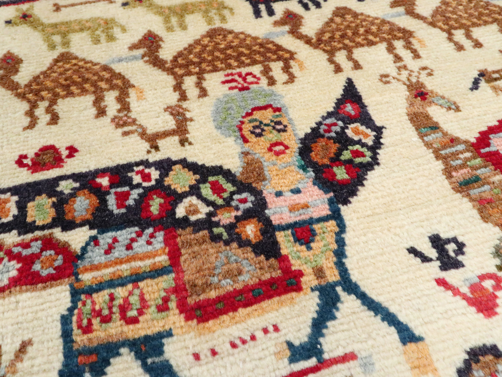 Vintage Persian Baluch Pictorial Rug (Pair: 2 of 2), No.27522 - Galerie Shabab