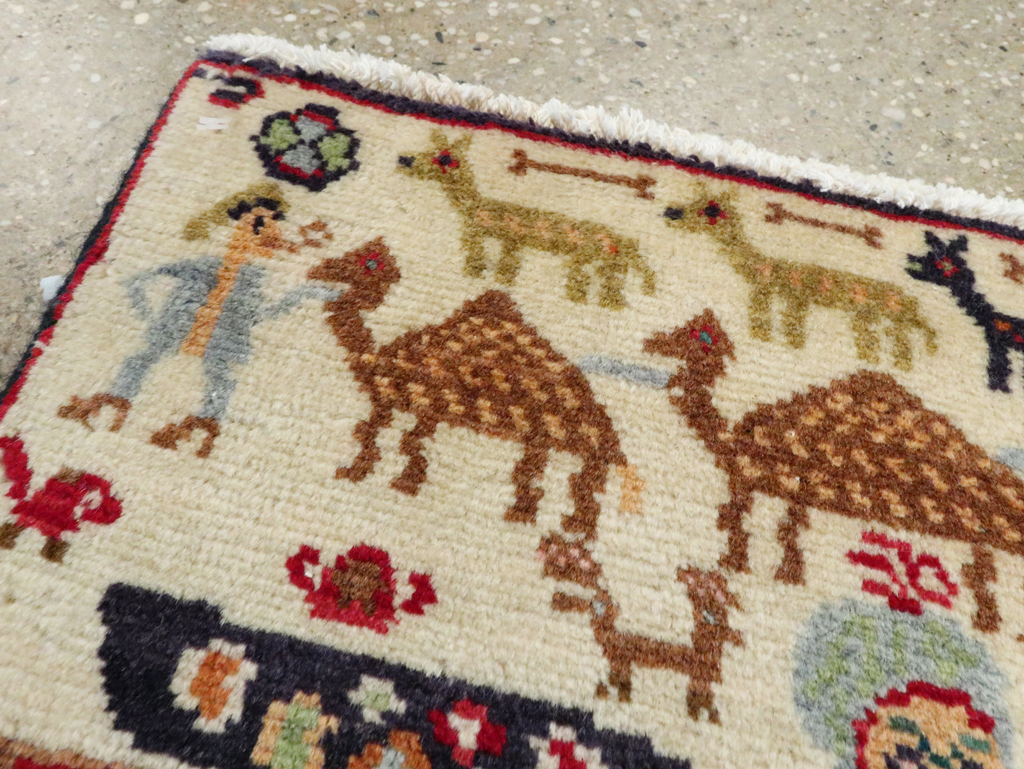 Vintage Persian Baluch Pictorial Rug (Pair: 2 of 2), No.27522 - Galerie Shabab