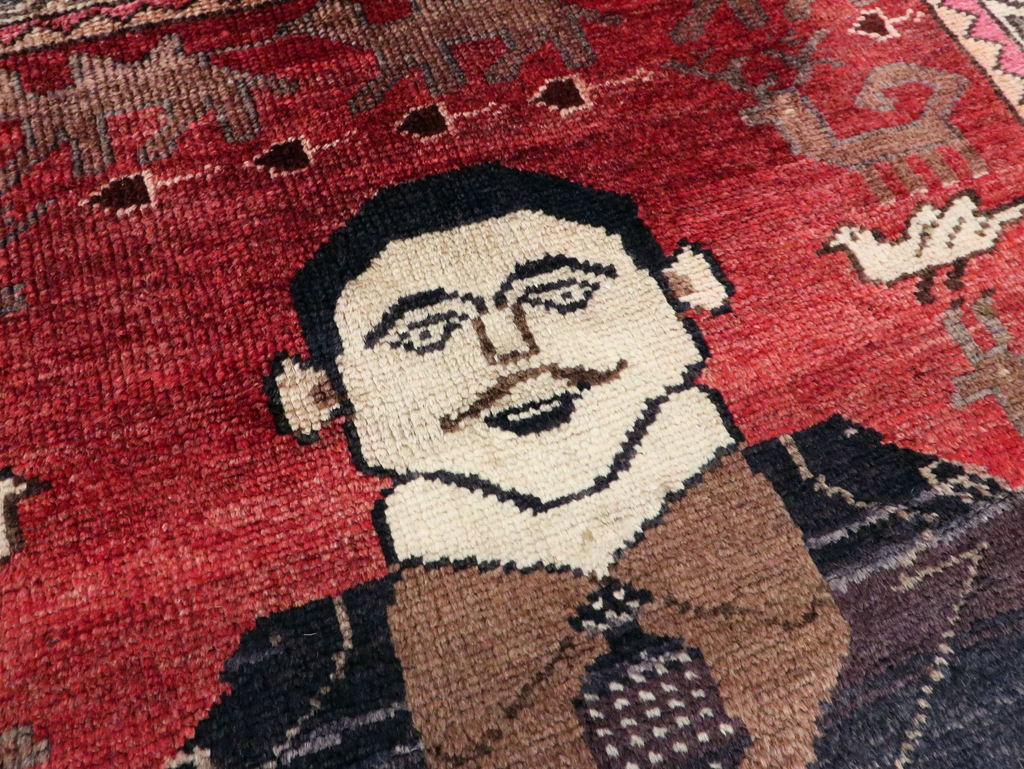 Vintage Persian Hamadan Pictorial Rug, No.27523 - Galerie Shabab