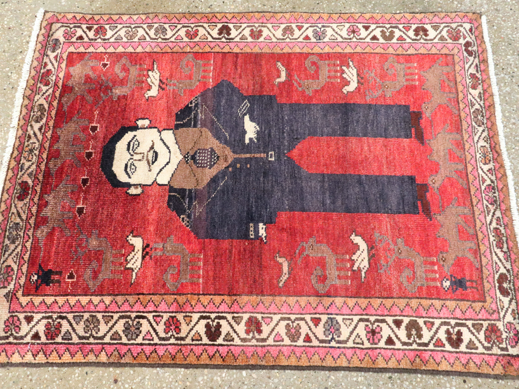 Vintage Persian Hamadan Pictorial Rug, No.27523 - Galerie Shabab