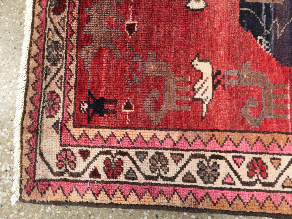 Vintage Persian Hamadan Pictorial Rug, No.27523 - Galerie Shabab
